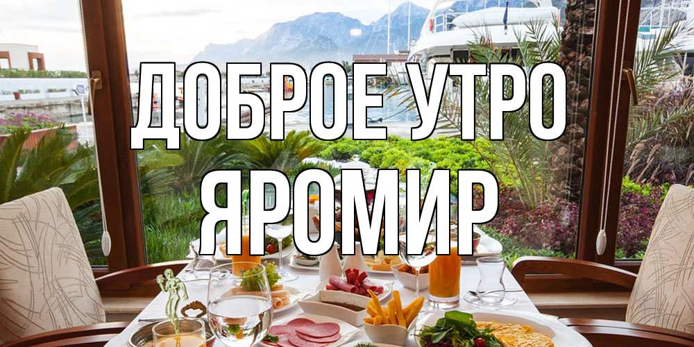 Открытка на каждый день с именем, Яромир Доброе утро тропическое утро Прикольная открытка с пожеланием онлайн скачать бесплатно 