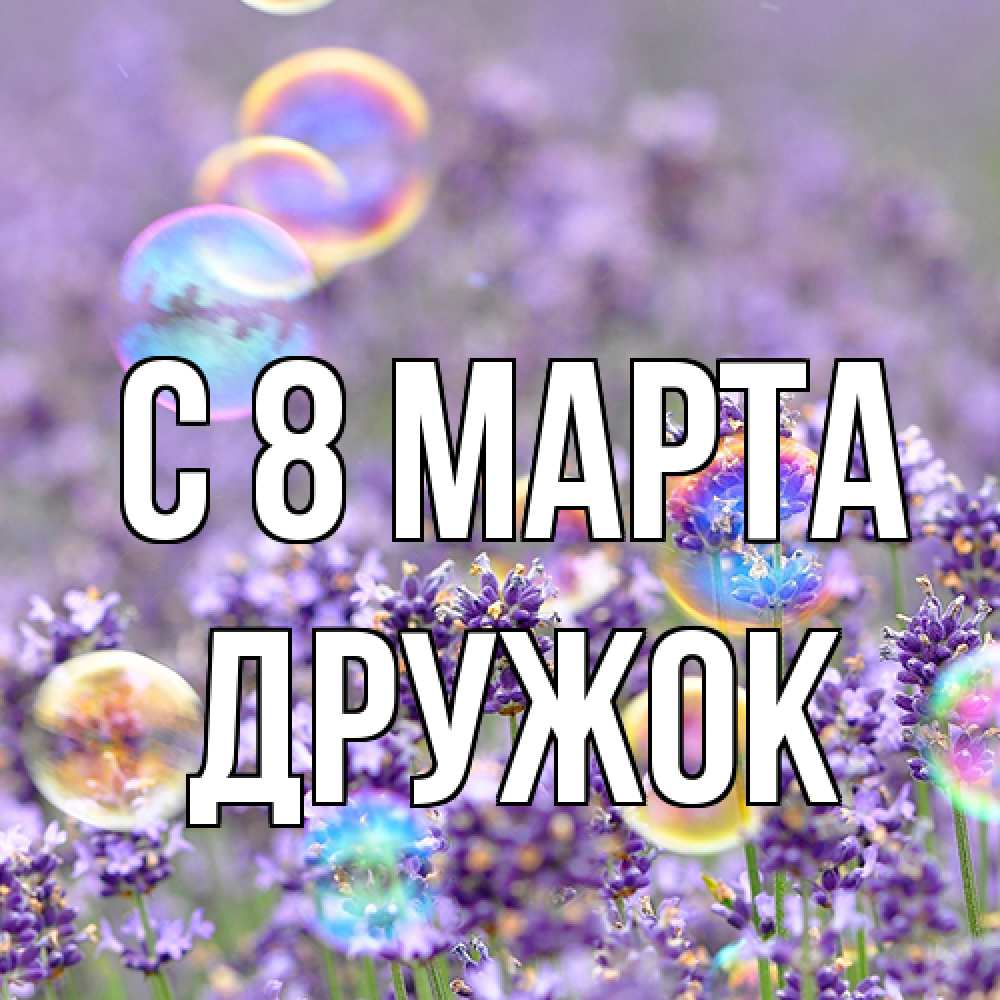 Открытка на каждый день с именем, Дружок C 8 МАРТА цветы Прикольная открытка с пожеланием онлайн скачать бесплатно 