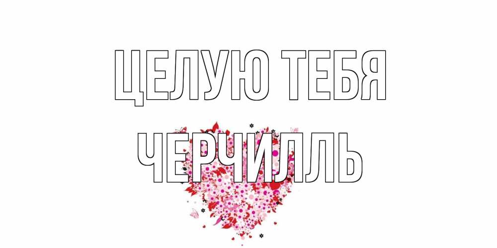 Открытка на каждый день с именем, Черчилль Целую тебя сердце Прикольная открытка с пожеланием онлайн скачать бесплатно 