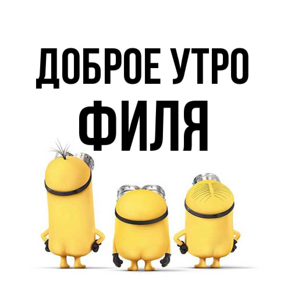 Открытка на каждый день с именем, Филя Доброе утро подписать открытку онлайн бесплатно Прикольная открытка с пожеланием онлайн скачать бесплатно 