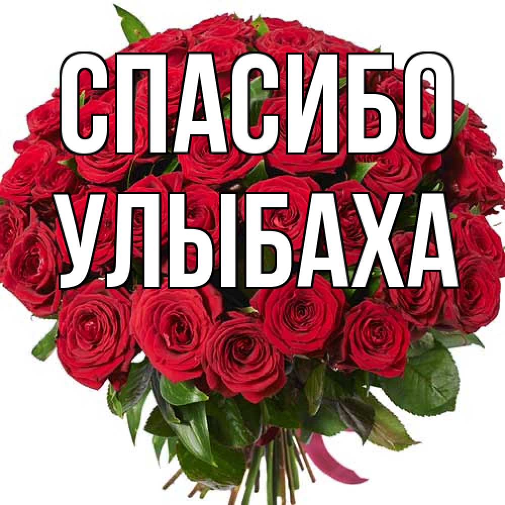 Открытка на каждый день с именем, Улыбаха Спасибо букет красных роз Прикольная открытка с пожеланием онлайн скачать бесплатно 