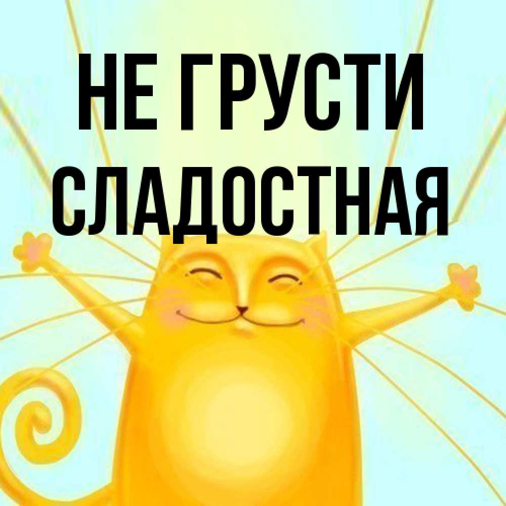 Открытка на каждый день с именем, Сладостная Не грусти обнимашки усатые Прикольная открытка с пожеланием онлайн скачать бесплатно 