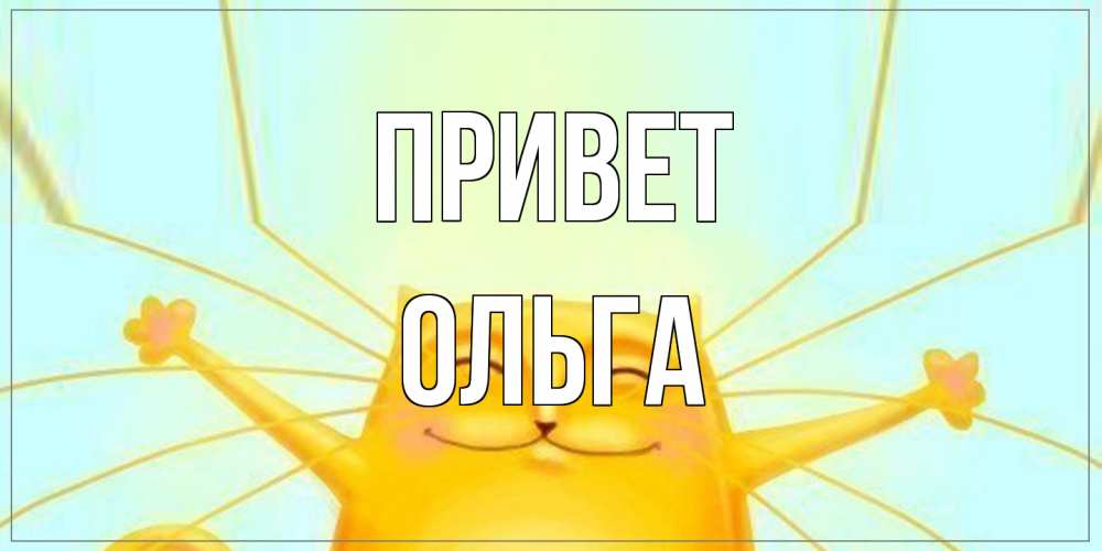 Открытка на каждый день с именем, Ольга Привет кот Прикольная открытка с пожеланием онлайн скачать бесплатно 