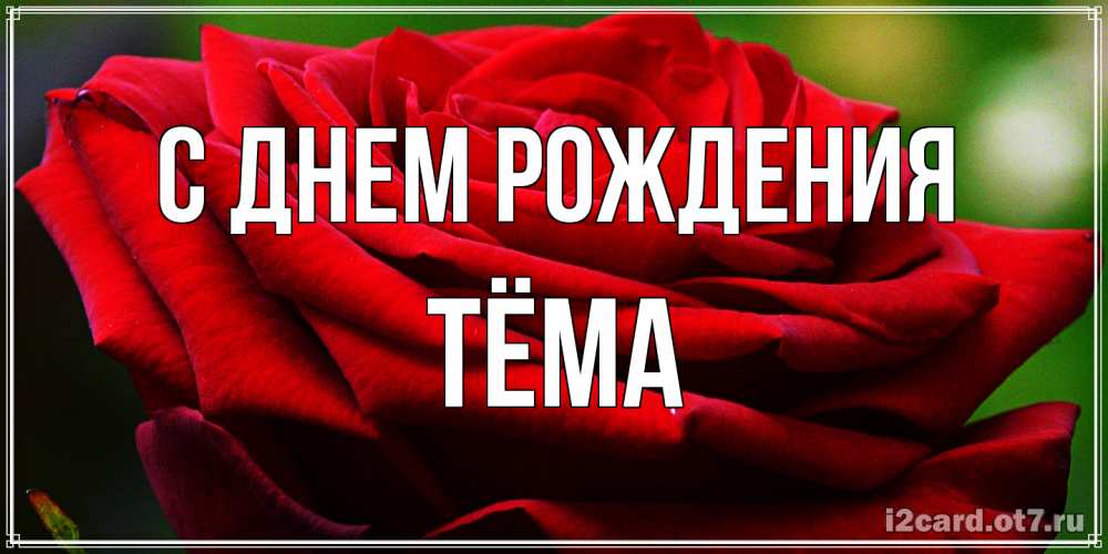 Открытка на каждый день с именем, Тёма С днем рождения розочка очень красивая Прикольная открытка с пожеланием онлайн скачать бесплатно 