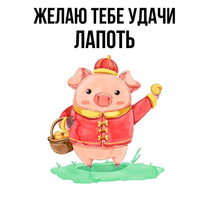 Картинка Желаю тебе удачи, Лапоть