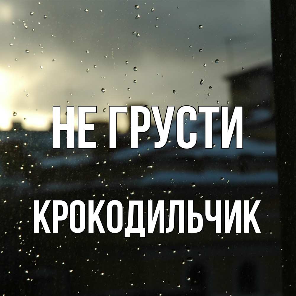 Открытка на каждый день с именем, Крокодильчик Не грусти вид на крыши Прикольная открытка с пожеланием онлайн скачать бесплатно 