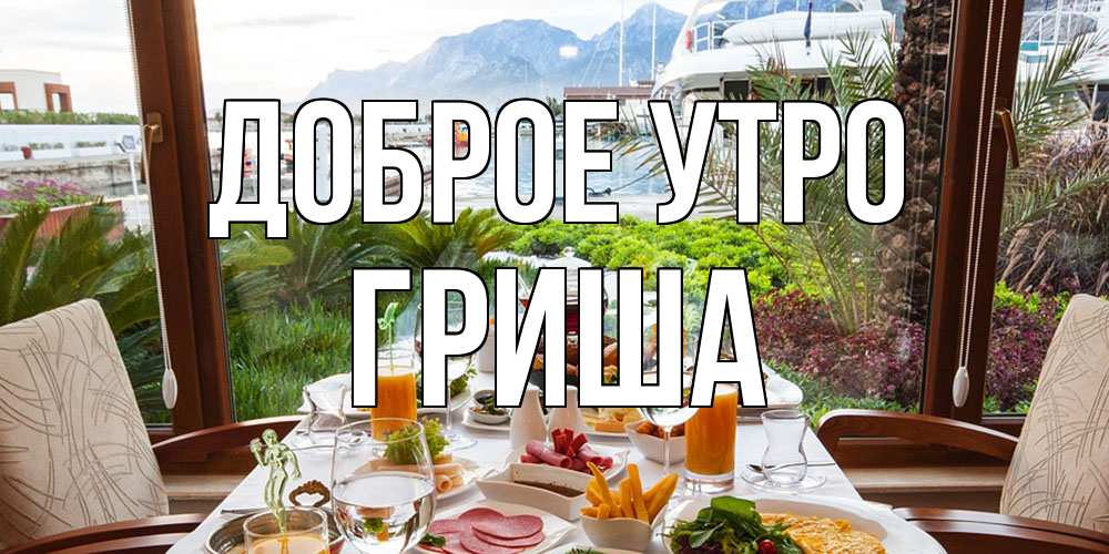 Открытка на каждый день с именем, Гриша Доброе утро тропическое утро Прикольная открытка с пожеланием онлайн скачать бесплатно 