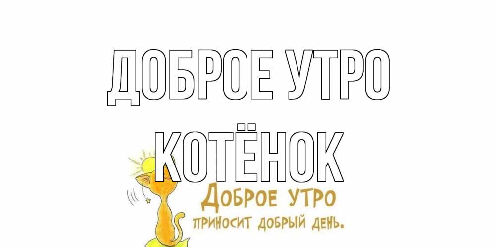 Открытка на каждый день с именем, Котёнок Доброе утро кот, солнце Прикольная открытка с пожеланием онлайн скачать бесплатно 
