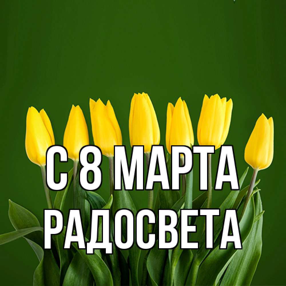 Открытка на каждый день с именем, Радосвета C 8 МАРТА желтого цвета 3 Прикольная открытка с пожеланием онлайн скачать бесплатно 