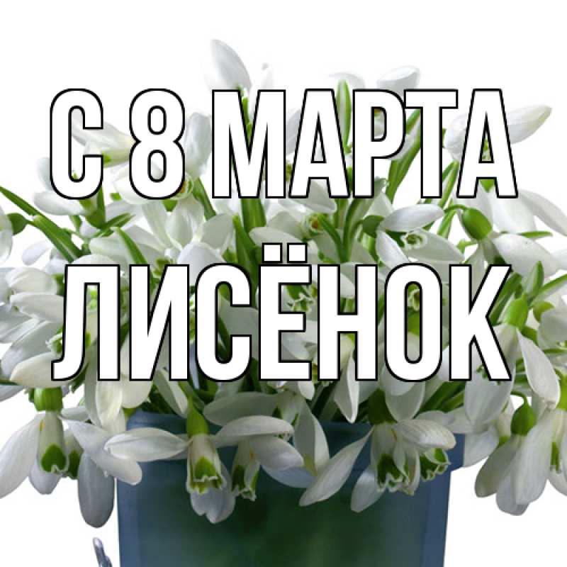 Картинка C 8 МАРТА, Лисёнок