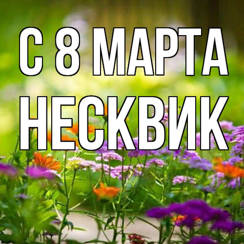 Открытка на каждый день с именем, Несквик C 8 МАРТА цветы Прикольная открытка с пожеланием онлайн скачать бесплатно 