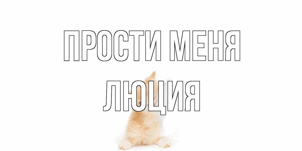 Открытка на каждый день с именем, Люция Прости меня кот Прикольная открытка с пожеланием онлайн скачать бесплатно 