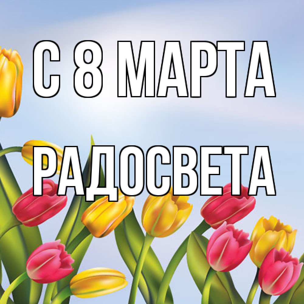 Открытка на каждый день с именем, Радосвета C 8 МАРТА международный женский день Прикольная открытка с пожеланием онлайн скачать бесплатно 