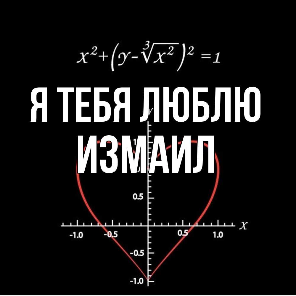 Открытка на каждый день с именем, Измаил Я тебя люблю сердечная формула Прикольная открытка с пожеланием онлайн скачать бесплатно 