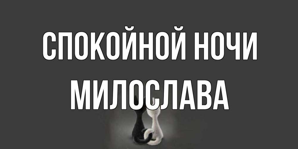 Открытка на каждый день с именем, Милослава Спокойной ночи коты Прикольная открытка с пожеланием онлайн скачать бесплатно 