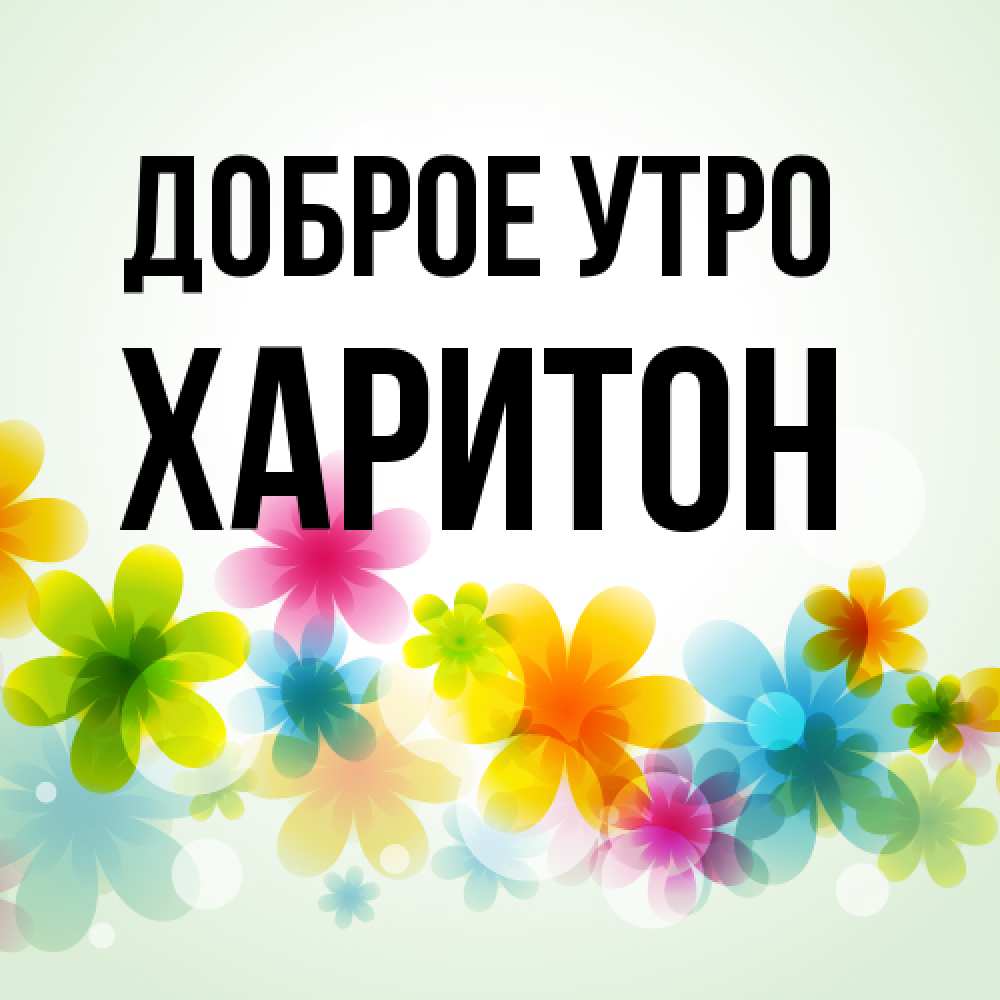 Открытка на каждый день с именем, Харитон Доброе утро позитивные цветочки Прикольная открытка с пожеланием онлайн скачать бесплатно 
