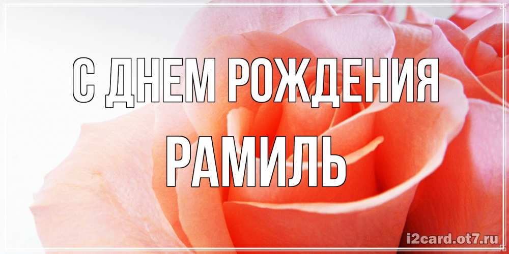 Открытка на каждый день с именем, Рамиль С днем рождения розы для поздравления с днем рождения Прикольная открытка с пожеланием онлайн скачать бесплатно 