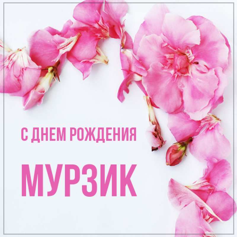 Открытка с именем, Мурзик, С днем рождения