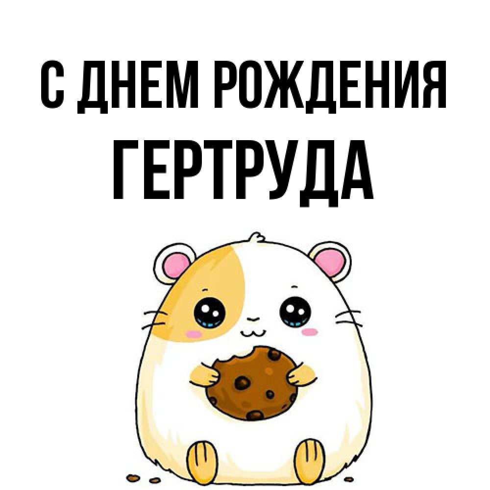 Открытка на каждый день с именем, Гертруда С днем рождения с днюхой Прикольная открытка с пожеланием онлайн скачать бесплатно 