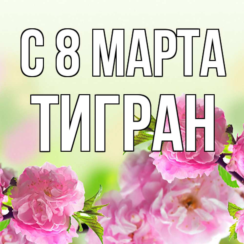 Открытка на каждый день с именем, Тигран C 8 МАРТА цветы Прикольная открытка с пожеланием онлайн скачать бесплатно 