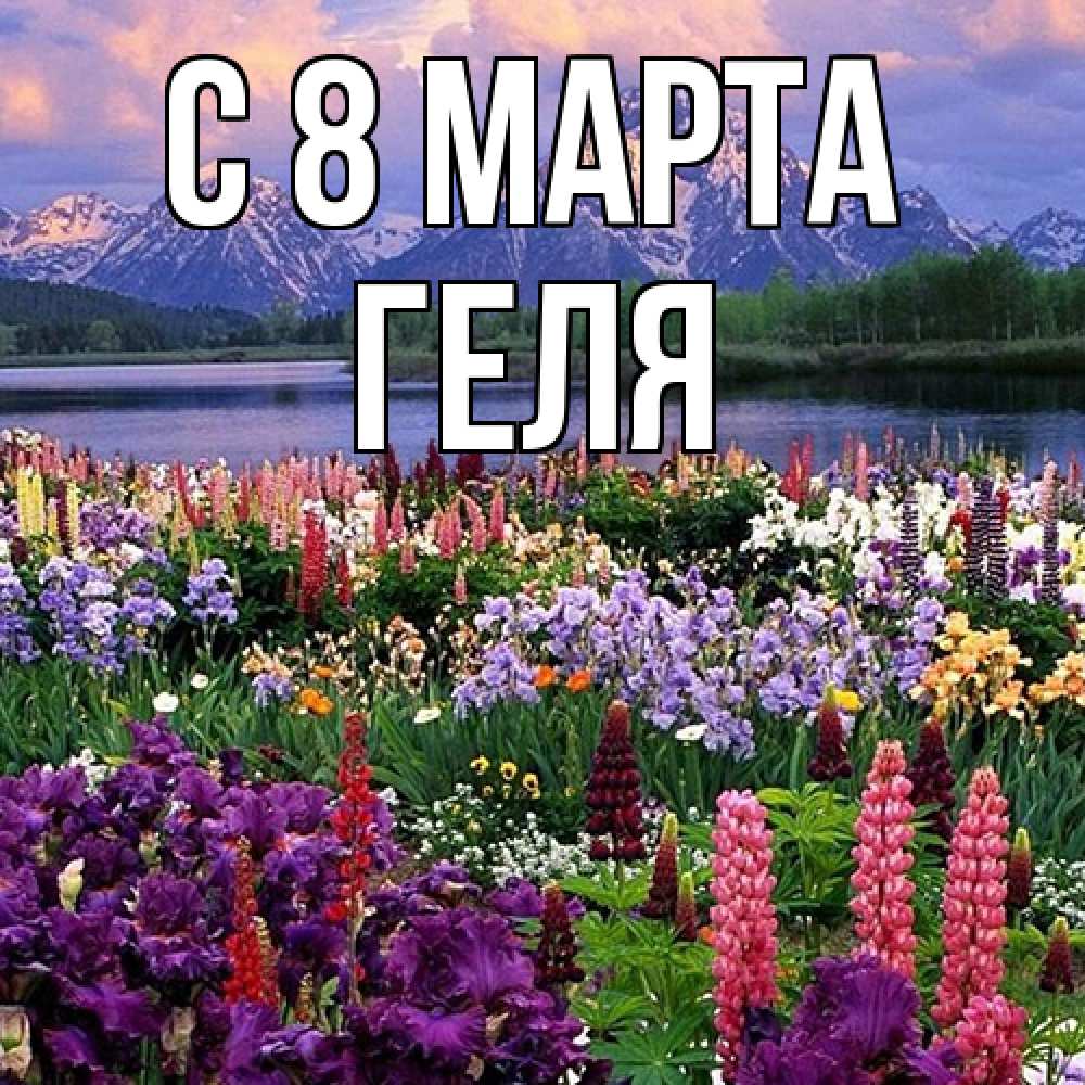Открытка на каждый день с именем, Геля C 8 МАРТА международный женский день Прикольная открытка с пожеланием онлайн скачать бесплатно 