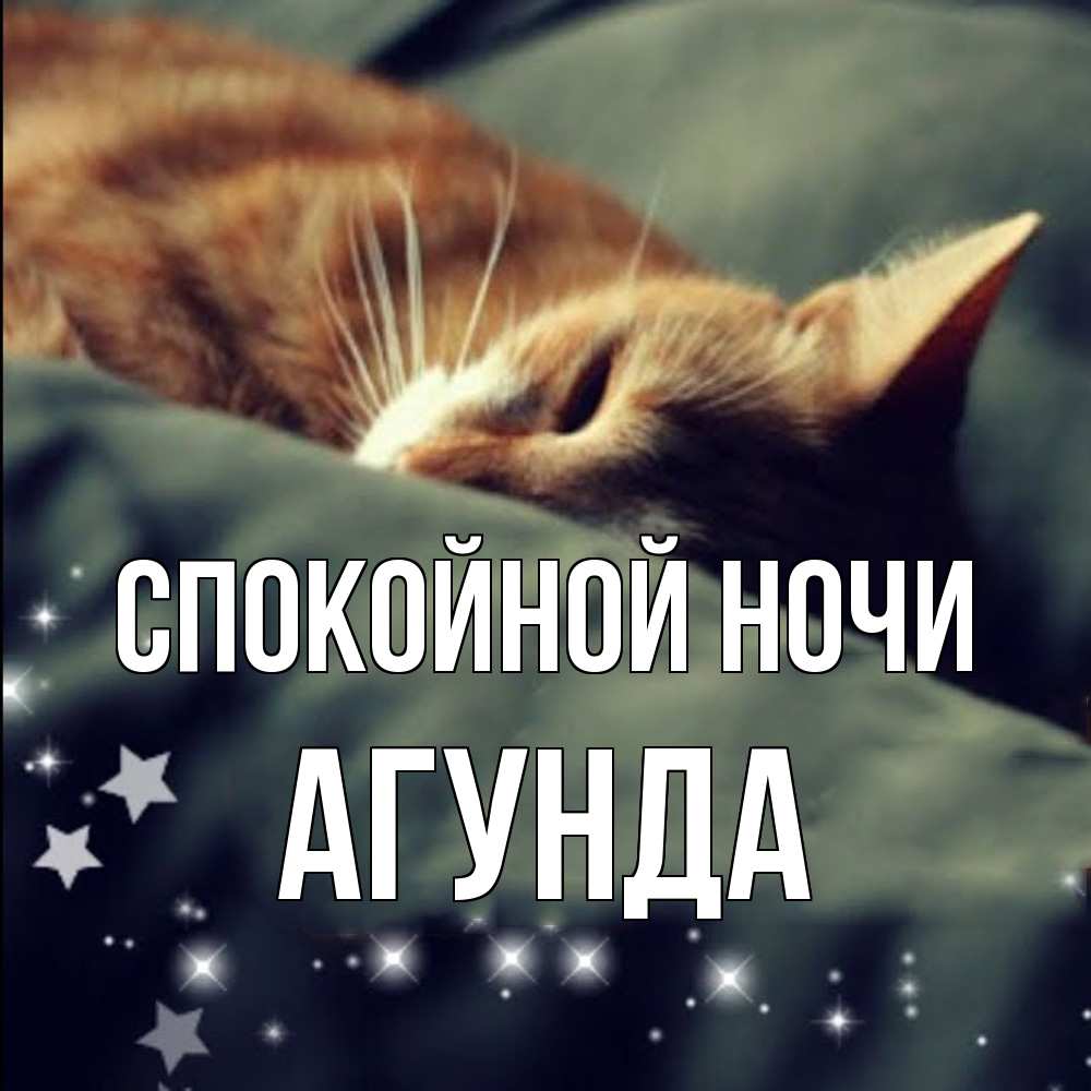 Открытка на каждый день с именем, Агунда Спокойной ночи кроватка Прикольная открытка с пожеланием онлайн скачать бесплатно 
