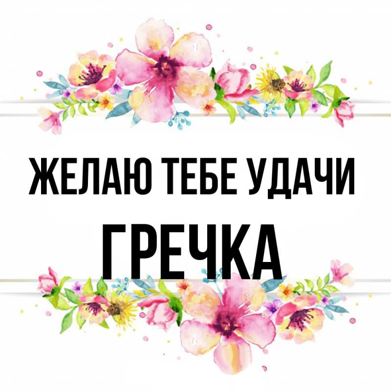 Картинка Желаю тебе удачи, Гречка