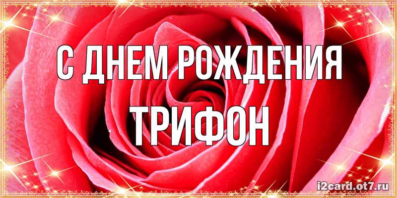 Открытка с именем, Трифон, С днем рождения
