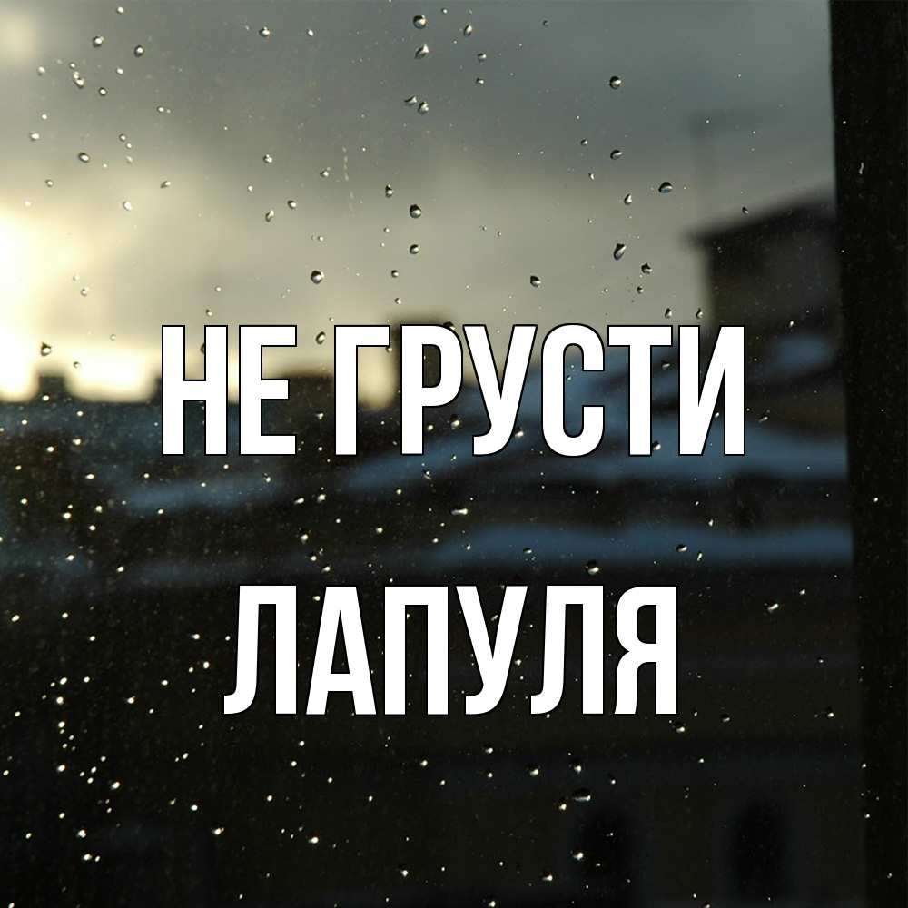 Открытка на каждый день с именем, Лапуля Не грусти вид на крыши Прикольная открытка с пожеланием онлайн скачать бесплатно 