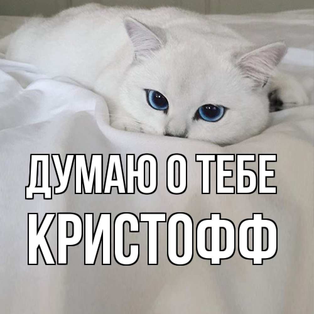 Открытка на каждый день с именем, Кристофф Думаю о тебе я очень по тебе скучаю и тоскую Прикольная открытка с пожеланием онлайн скачать бесплатно 