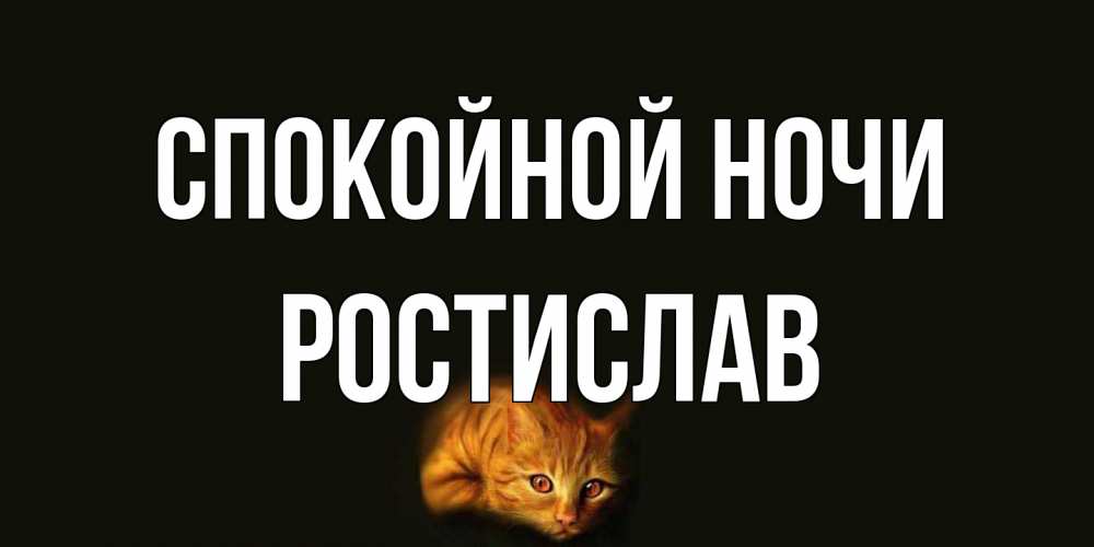 Открытка на каждый день с именем, Ростислав Спокойной ночи кот Прикольная открытка с пожеланием онлайн скачать бесплатно 