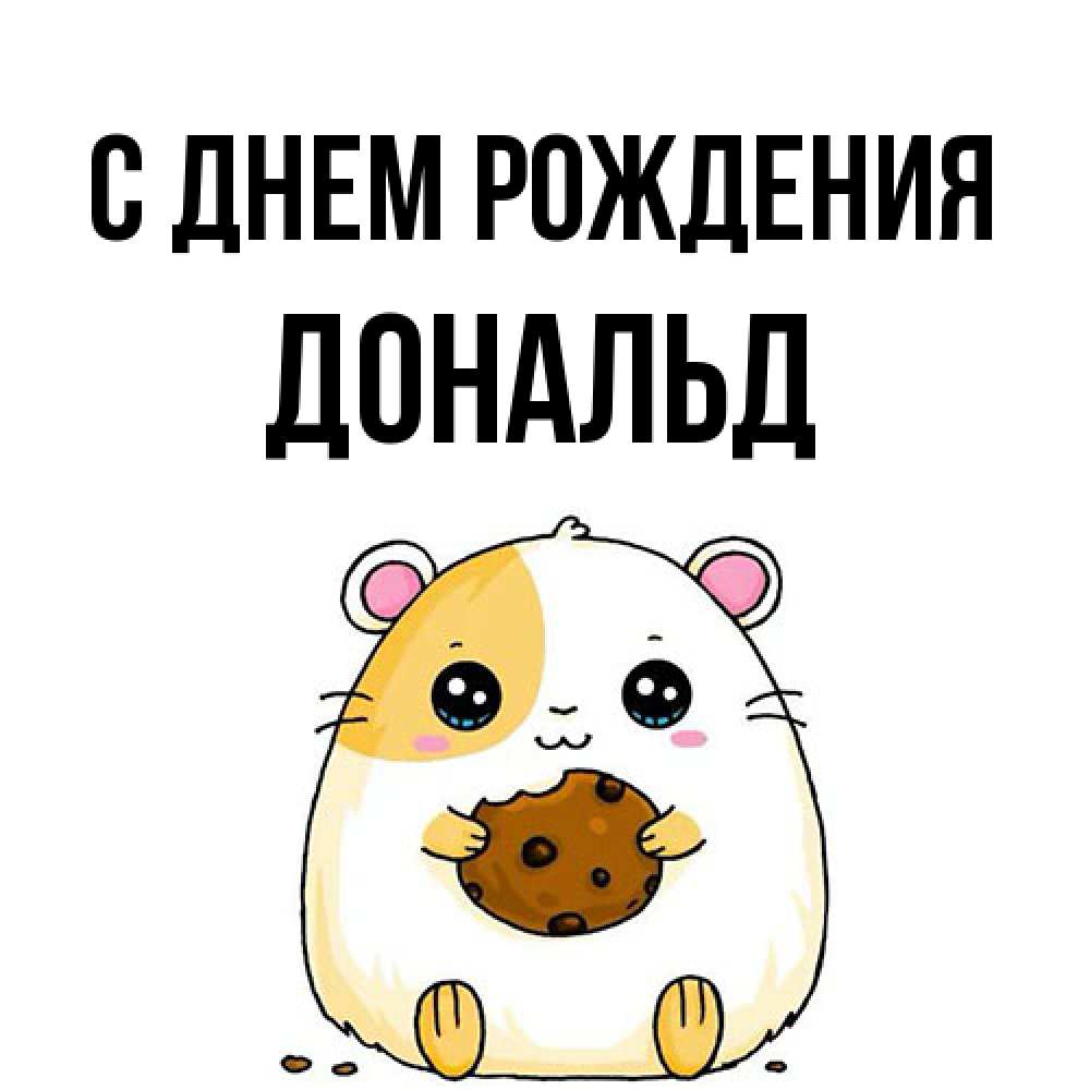 Открытка на каждый день с именем, Дональд С днем рождения с днюхой Прикольная открытка с пожеланием онлайн скачать бесплатно 