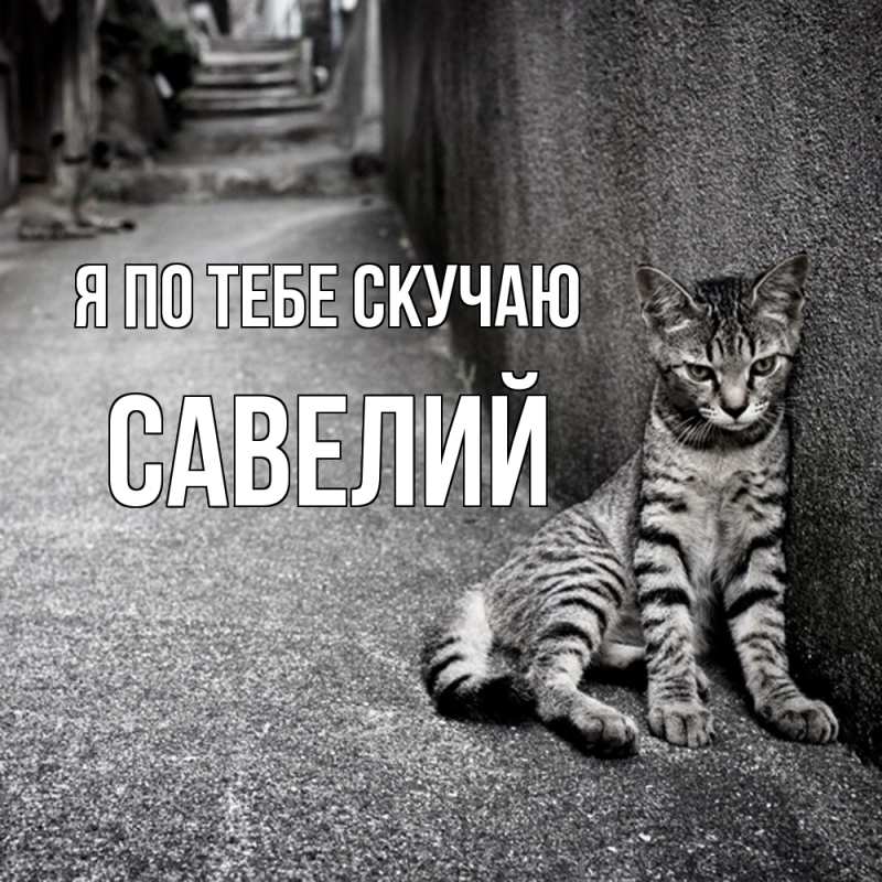 Открытка с именем, Савелий, Я по тебе скучаю