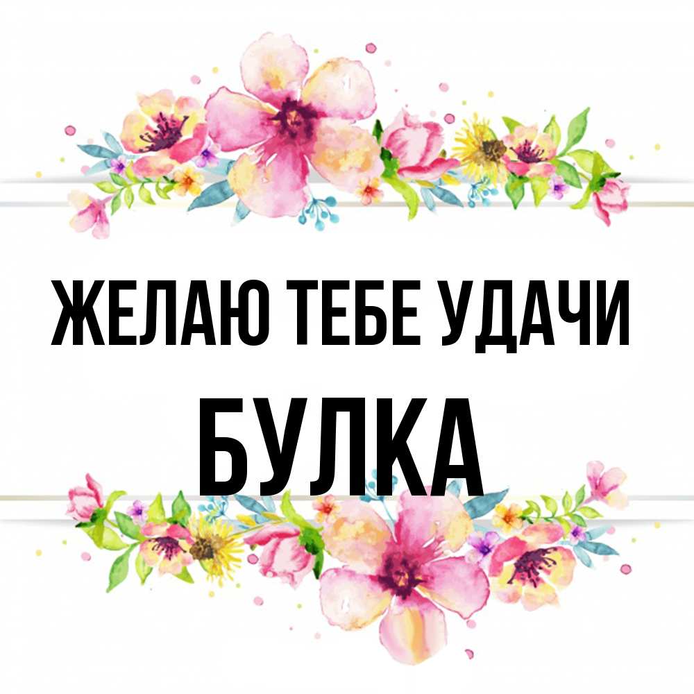 Открытка на каждый день с именем, Булка Желаю тебе удачи пусть повезет 1 Прикольная открытка с пожеланием онлайн скачать бесплатно 
