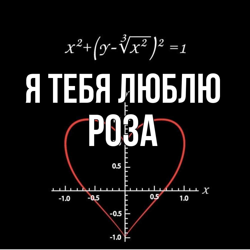 Открытка на каждый день с именем, Роза Я тебя люблю сердечная формула Прикольная открытка с пожеланием онлайн скачать бесплатно 