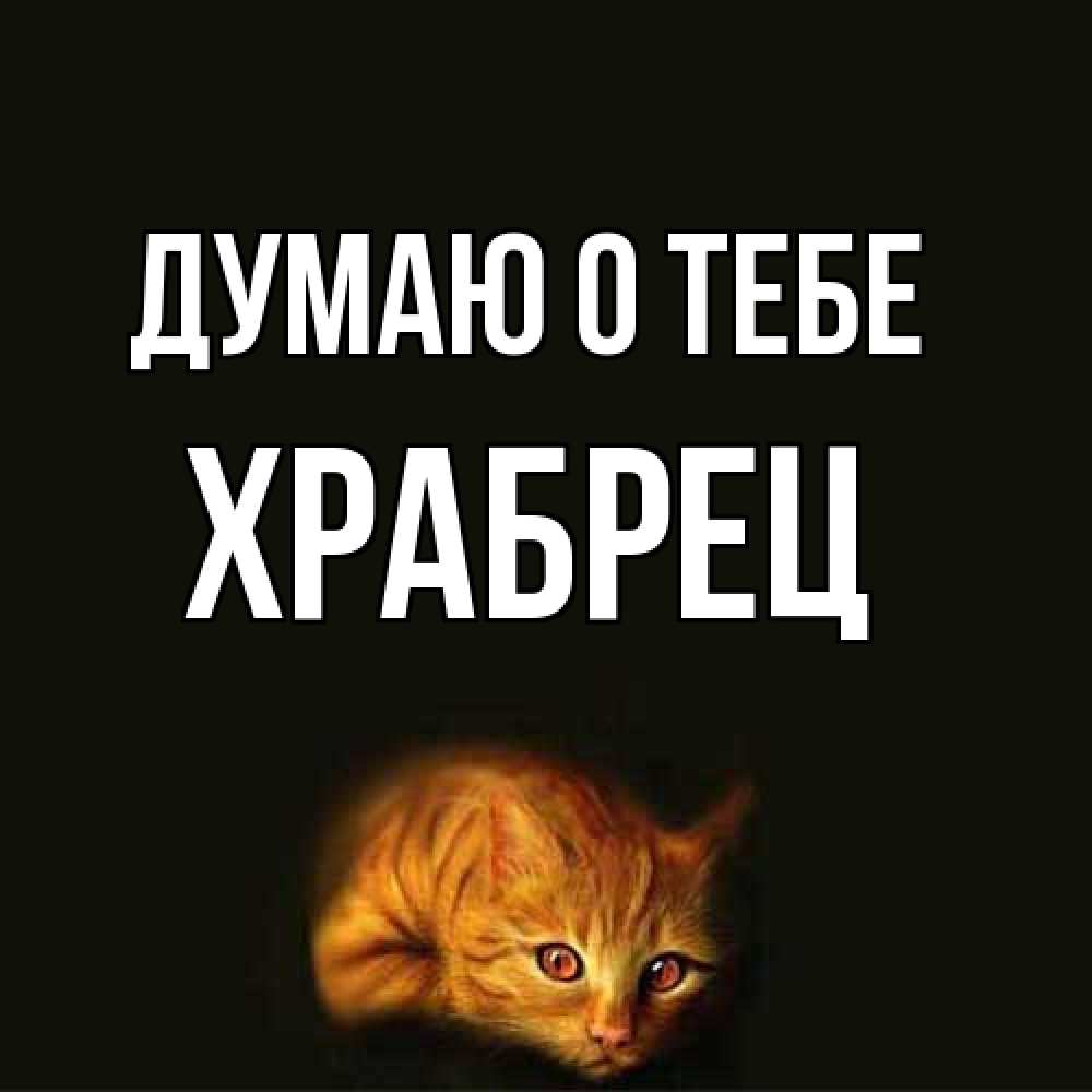 Открытка на каждый день с именем, Храбрец Думаю о тебе рыжий Прикольная открытка с пожеланием онлайн скачать бесплатно 