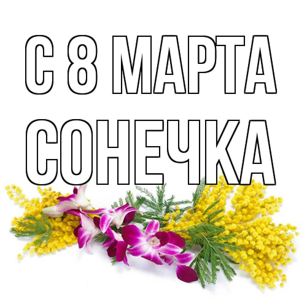 Открытка на каждый день с именем, Сонечка C 8 МАРТА открытка на международный женский день с цветами  1 Прикольная открытка с пожеланием онлайн скачать бесплатно 