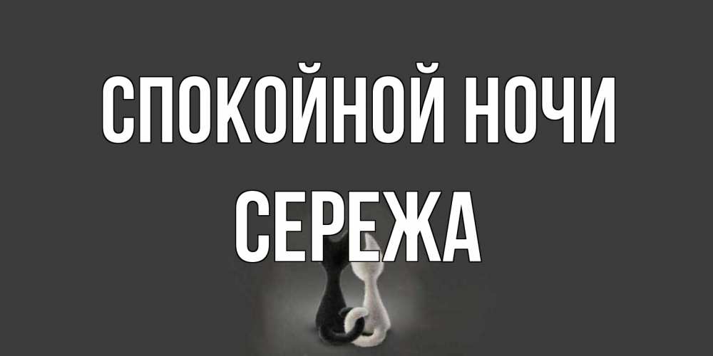 Открытка на каждый день с именем, Сережа Спокойной ночи коты Прикольная открытка с пожеланием онлайн скачать бесплатно 
