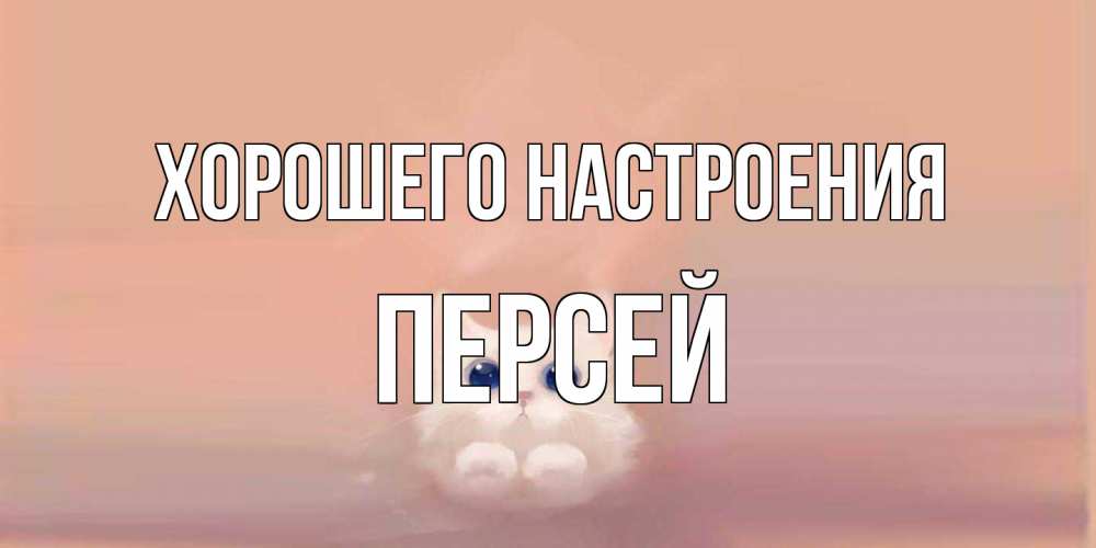 Открытка на каждый день с именем, Персей Хорошего настроения кошка Прикольная открытка с пожеланием онлайн скачать бесплатно 