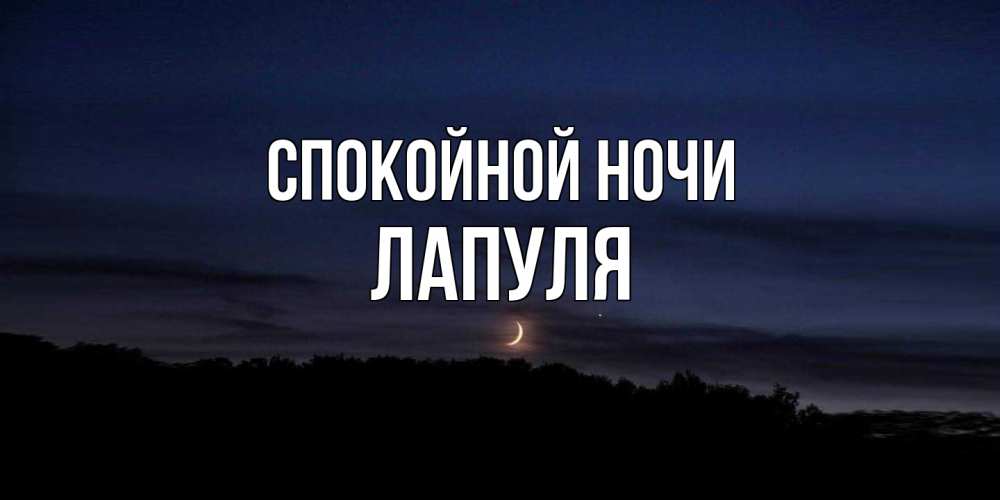 Открытка на каждый день с именем, Лапуля Спокойной ночи месяц Прикольная открытка с пожеланием онлайн скачать бесплатно 