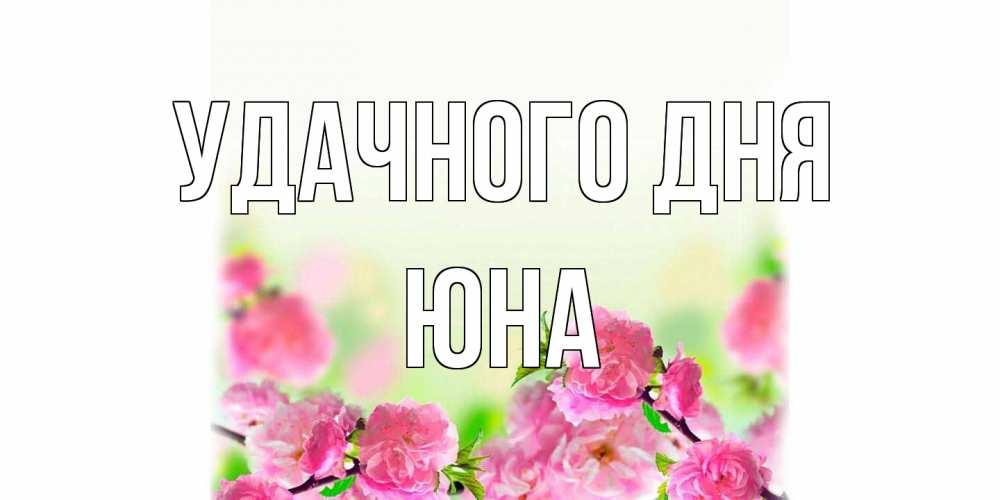 Открытка на каждый день с именем, Юна Удачного дня цветы Прикольная открытка с пожеланием онлайн скачать бесплатно 