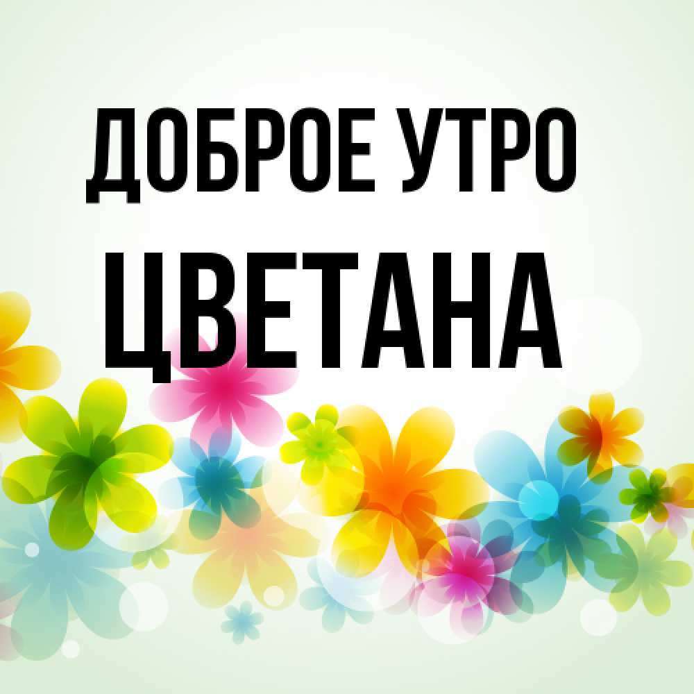 Открытка на каждый день с именем, Цветана Доброе утро позитивные цветочки Прикольная открытка с пожеланием онлайн скачать бесплатно 
