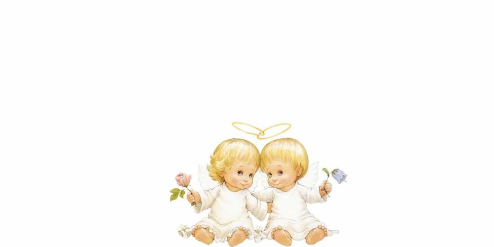 Открытка на каждый день с именем, Пусечка С днем ангела Два ребенка ангела Прикольная открытка с пожеланием онлайн скачать бесплатно 