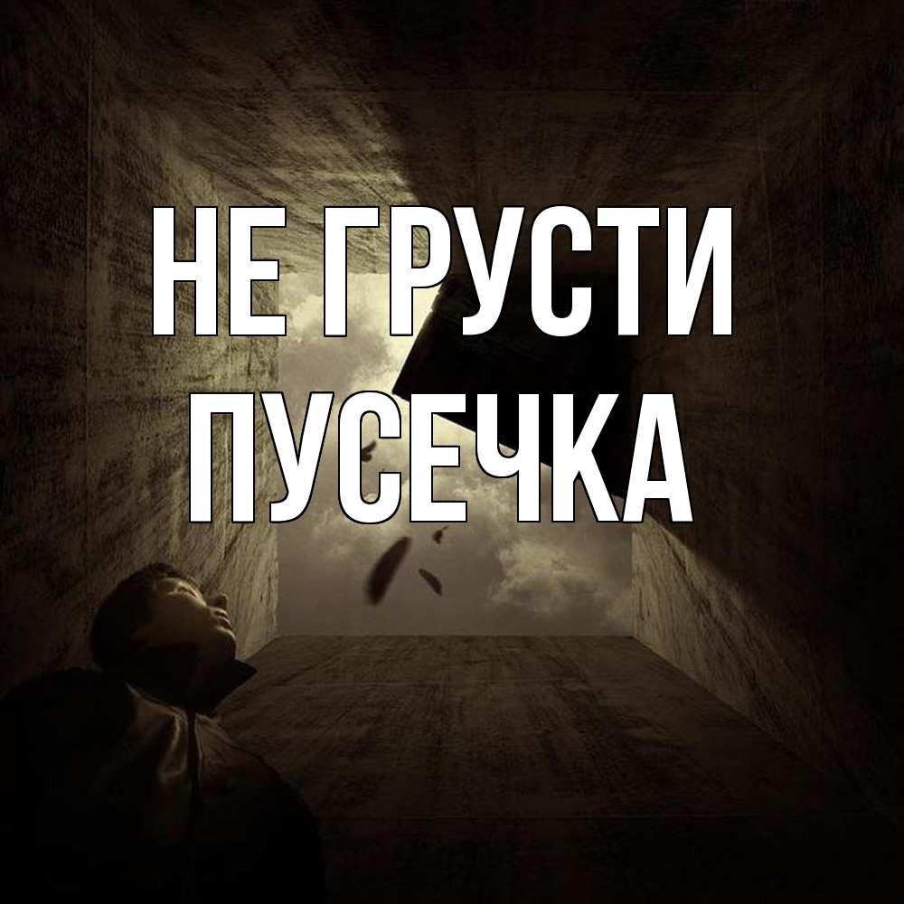 Открытка на каждый день с именем, Пусечка Не грусти жуть Прикольная открытка с пожеланием онлайн скачать бесплатно 