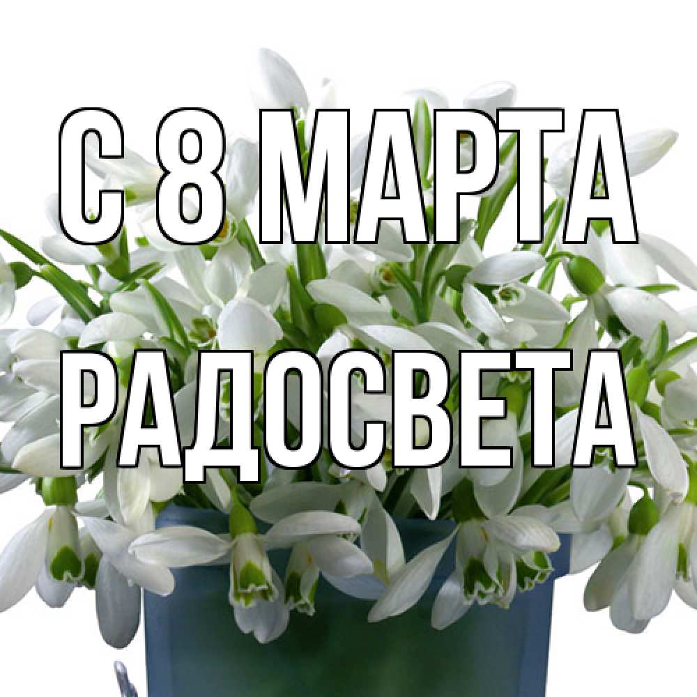 Открытка на каждый день с именем, Радосвета C 8 МАРТА цветы к международному женскому дню Прикольная открытка с пожеланием онлайн скачать бесплатно 