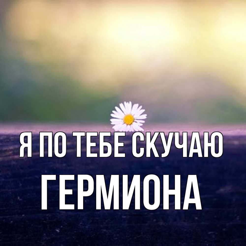 Открытка на каждый день с именем, Гермиона Я по тебе скучаю приходи в гости Прикольная открытка с пожеланием онлайн скачать бесплатно 