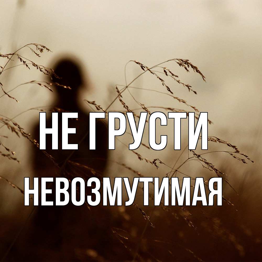 Открытка на каждый день с именем, Невозмутимая Не грусти грусть Прикольная открытка с пожеланием онлайн скачать бесплатно 