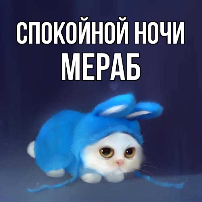 Открытка с именем, Мераб, Спокойной ночи