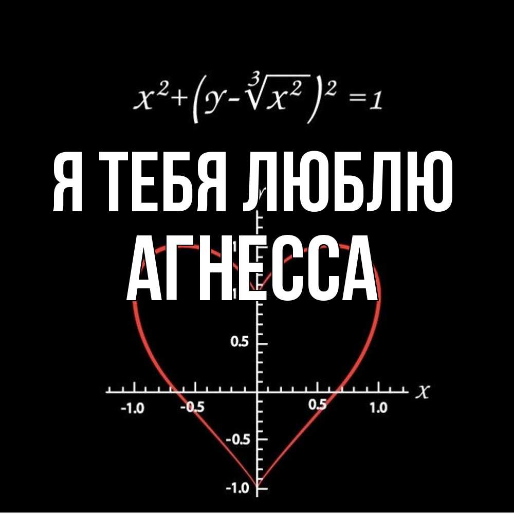 Открытка на каждый день с именем, Агнесса Я тебя люблю сердечная формула Прикольная открытка с пожеланием онлайн скачать бесплатно 