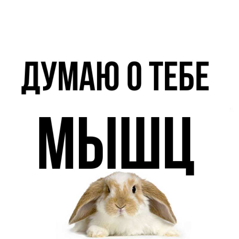 Открытка с именем, Мышц, Думаю о тебе